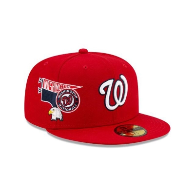 Red Washington Nationals Hat - New Era MLB City Patch 59FIFTY Fitted Caps USA4801265